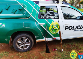 Suspeitos  abandonam armas é empreendem fuga em Curiúva, Paraná
