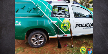 Suspeitos  abandonam armas é empreendem fuga em Curiúva, Paraná