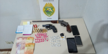 Rotam efetua prisão de Homem por posse ilegal de armas e suspeita de tráfico de drogas no município de Pitanga