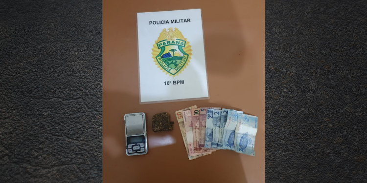 Homem e preso por suspeita de tráfico de drogas no Município de Prudentópolis