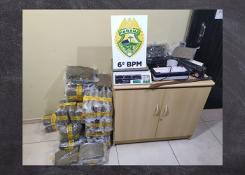 Mais de 900 quilos de maconha foram apreendidos por policiais militares em Cascavel, no Oeste do estado
