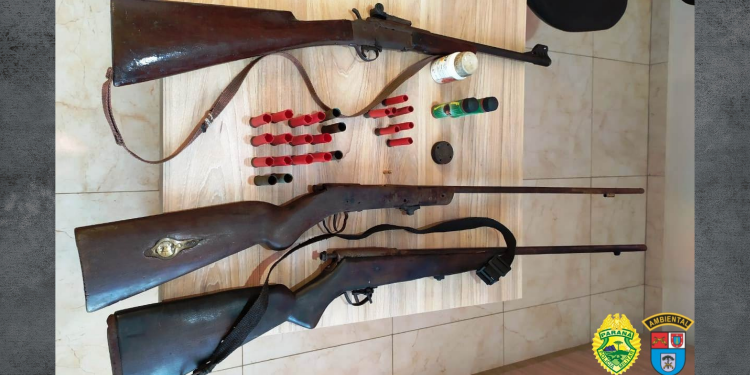 Policia Ambiental apreende três espingardas no município de Ipiranga