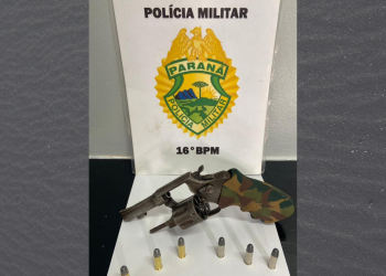 Homem e preso por posse ilegal de arma no bairro Vila Bela, em Guarapuava