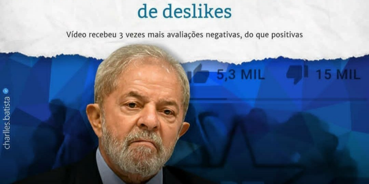 PT fracassa e clipe de Lula recebe chuva de deslikes