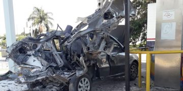 Carro que explodiu ao abastecer com gás natural tinha ‘gambiarra’ com cilindro de gás de cozinha
