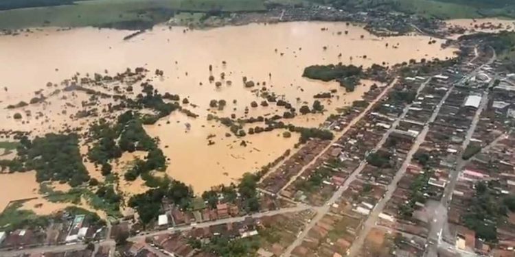 Ibipeba alagada após chuva na Bahia