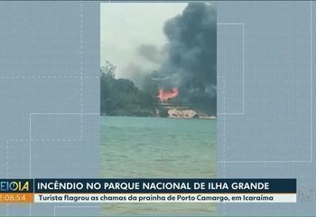 Incêndio no Parque Nacional de Ilha Grande é combatido por bombeiros do PR e MS