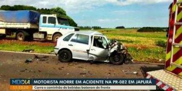 Motorista morre após batida entre carro e caminhão na PR-082