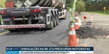 Após fim das concessões, motoristas reclamam de ondulações no asfalto e lixo espalhado na BR-376, no Paraná