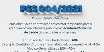 PREFEITURA ABRE PSS COM VAGAS PARA DENTISTAS E MÉDICOS