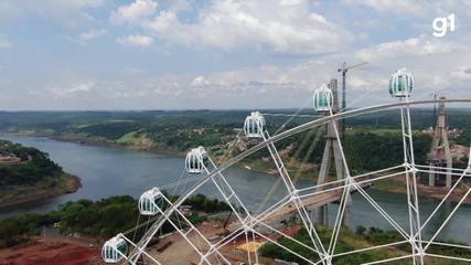 Roda gigante com 88 metros de altura é a nova atração turística de Foz do Iguaçu; VÍDEO