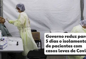 Ministério reduz de 10 para 5 dias o isolamento para pacientes de Covid sem sintoma e após teste negativo
