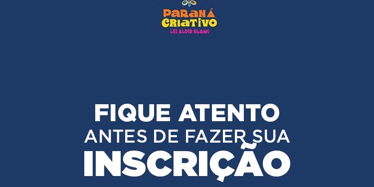 Cultura divulga orientações para as inscrições do Bolsa Cultural Paraná Criativo