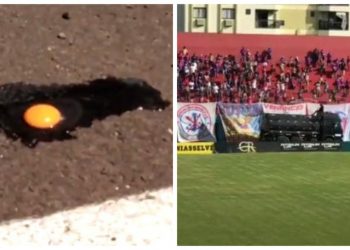 Em SC 40°C tem ovo frito em rua e caminhão-pipa para torcida em estádio