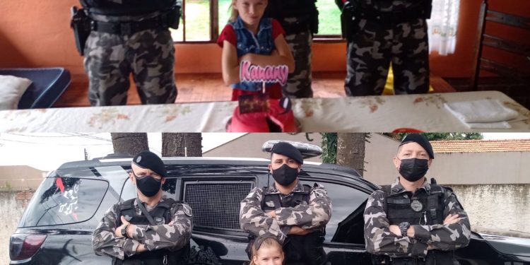 PEQUENA ADMIRADORA DO CHOQUE RECEBE VISITA DOS POLICIAIS DO P.P.CHOQUE/16º BPM EM SEU ANIVERSÁRIO