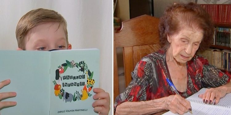 Com diferença de 85 anos, criança e idosa lançam 1º livro e mostram que não há idade para se apaixonar pela literatura