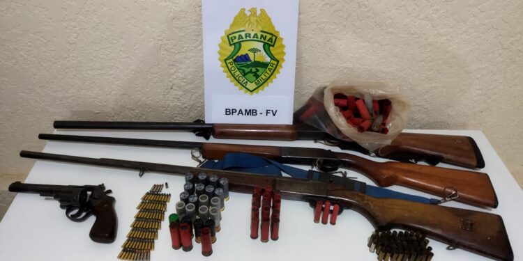 Polícia Ambiental apreende armamento e localiza desmatamento em Matelândia