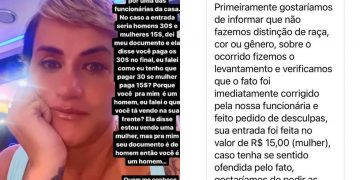 Mulher transexual é informada que deveria pagar valor ‘para homens’ na entrada de bar no litoral de SP