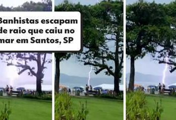 Banhistas escapam por poucos metros de raio que caiu no mar em SP