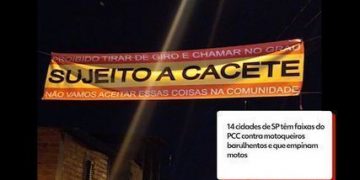 14 cidades de SP têm faixas de facção ameaçando dar ‘cacete’ em motociclistas barulhentos em comunidades; polícia investiga