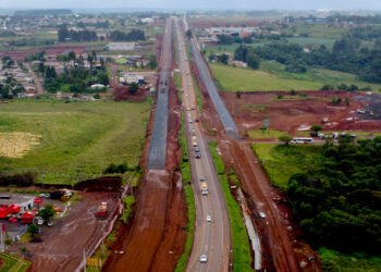 Obras no trecho urbano da BR-277 em Guarapuava já atingiram 40% de conclusão