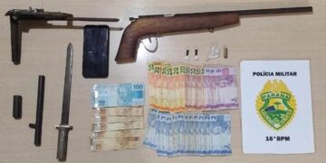 PM recupera produtos roubados, prende ladrão e apreende traficante em Pinhão