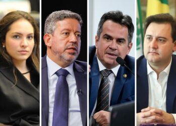 Arthur Lira, Ciro Nogueira e Ratinho Junior nas filiações do PP em Curitiba