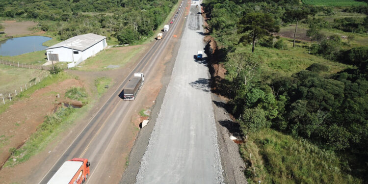 Obras de duplicação em concreto da rodovia entre Turvo e Palmeirinha chegam a 13,14%Foto: DER